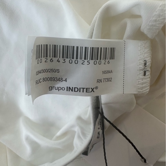 Zara Maxi Organza Fan Bodysuit Strappy Top White size S nwt - Picture 7 of 16